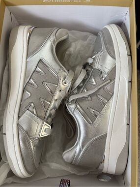 Michael Kors Women's Metallic Silver Lace-Up Platform Sneakers